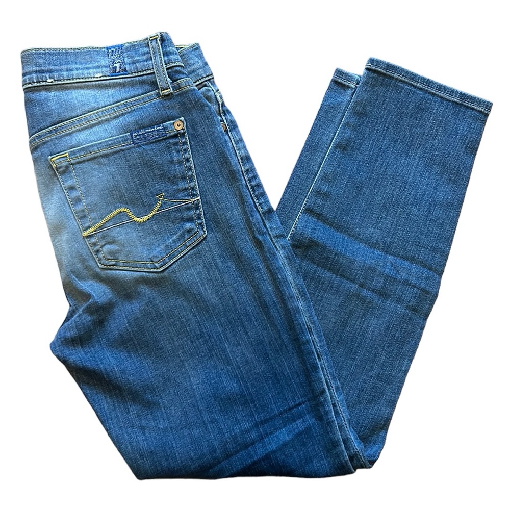 7 For All Mankind Jeans Size 25 Gwenevere Medium Wash Cropped Skinny Denim Pants